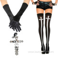 halloween women stocking with gloves for cosplay